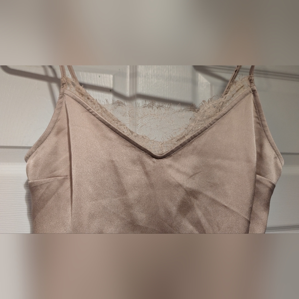 Abercrombie & Fitch NWT $45 Women's Tan Satin Bodysuit Size XS NEW - Picture 2 of 13